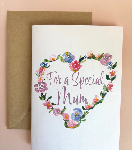 Mother's Day Floral Heart Wreath Card
