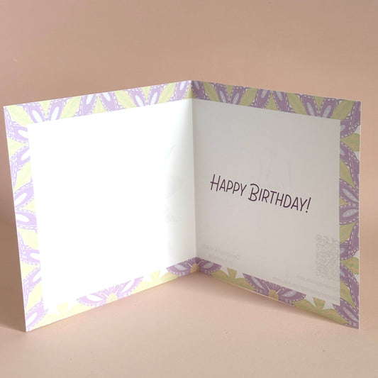Flower Motif Hand-Illustrated Greeting Card