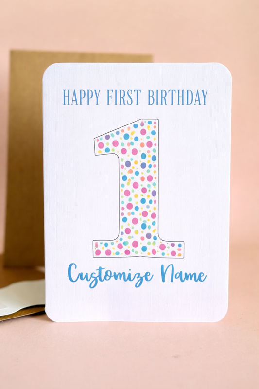 Personalised Milestone 1st Birthday Card