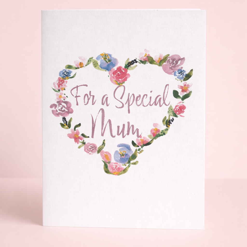 Mother's Day Floral Heart Wreath Card