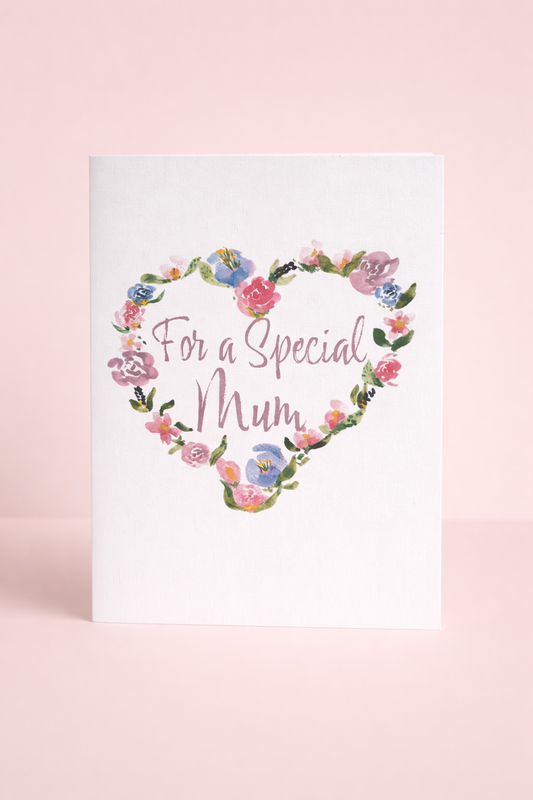 Mother's Day Floral Heart Wreath Card