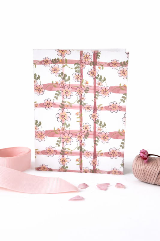 Floral Lattice Print Birthday Card