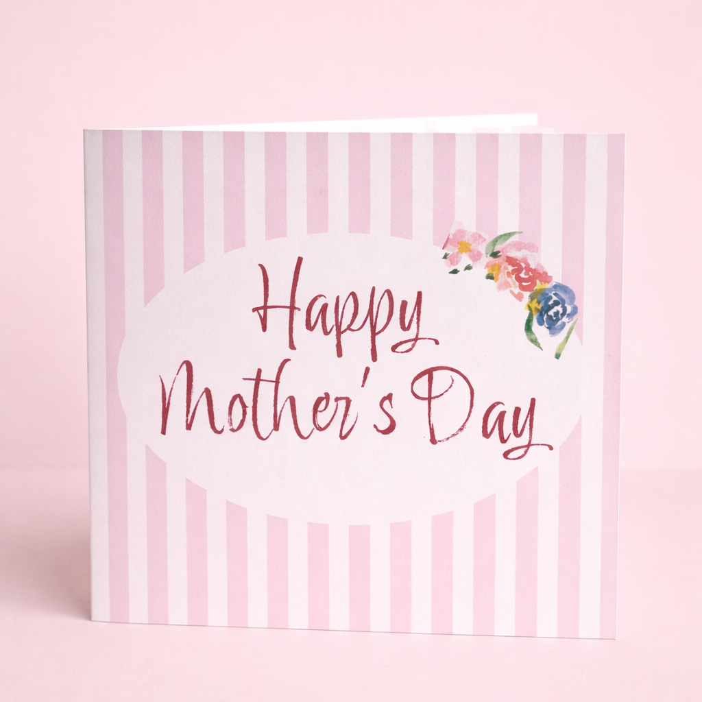 Mother's Day Candy Stripe Floral Card