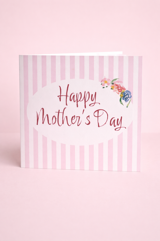 Mother's Day Candy Stripe Floral Card