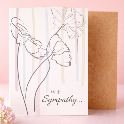 With Sympathy Greeting Card-  5 x 7"
