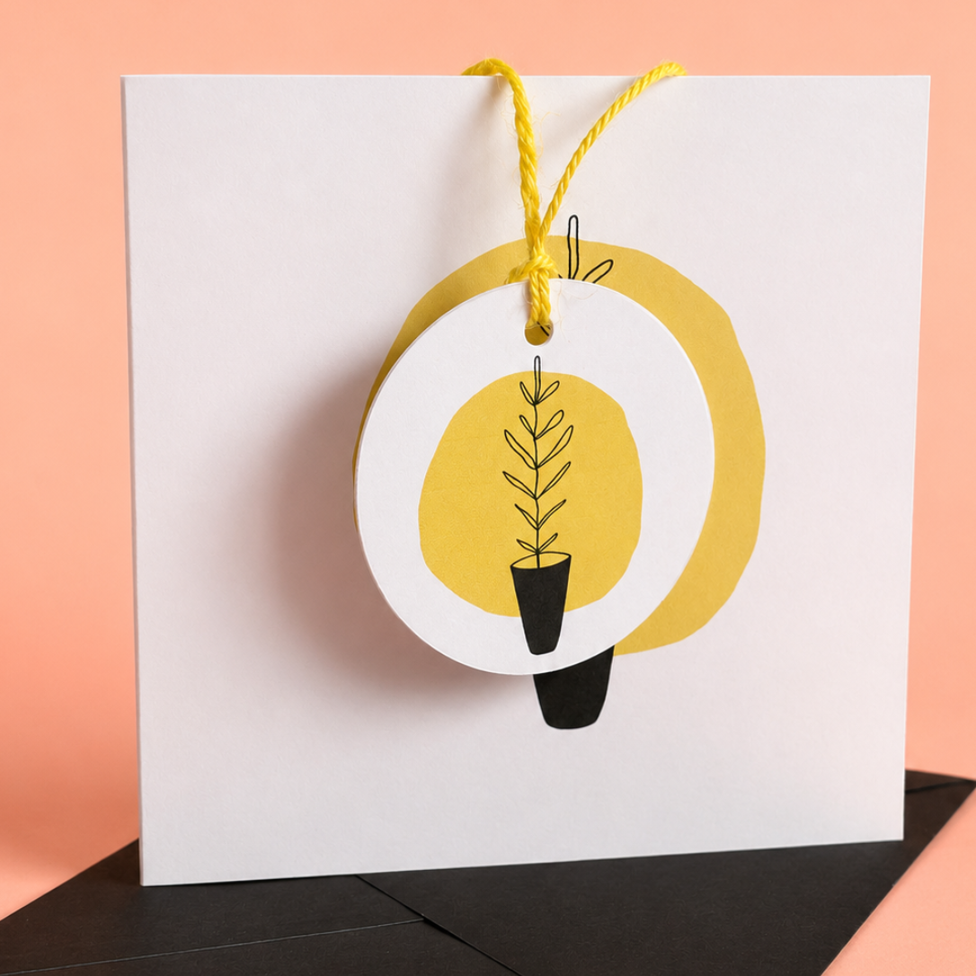 Sunshine Stem Greeting Card and Gift Tag Set