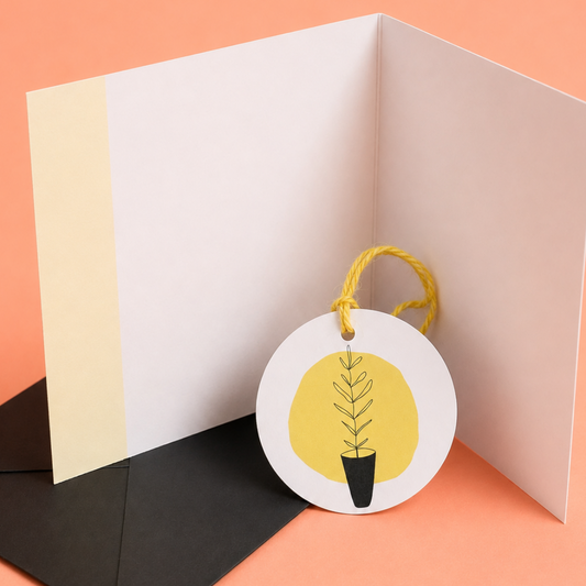 Sunshine Stem Greeting Card and Gift Tag Set