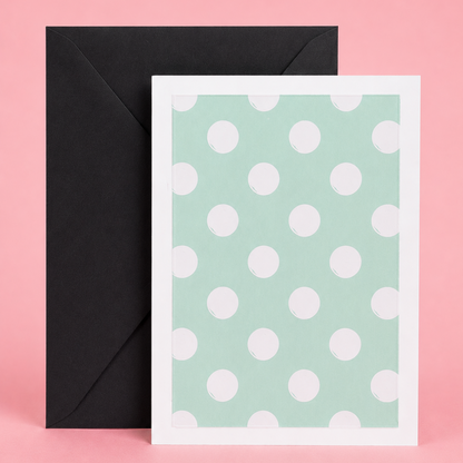 Sage Polka Dot Blank Greeting Card