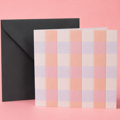 Pastel Check Blank Greeting Card