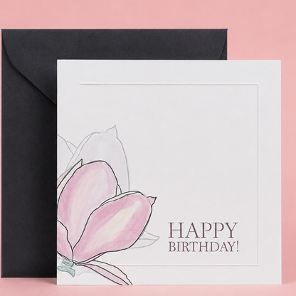 Magnolia Print Birthday Card