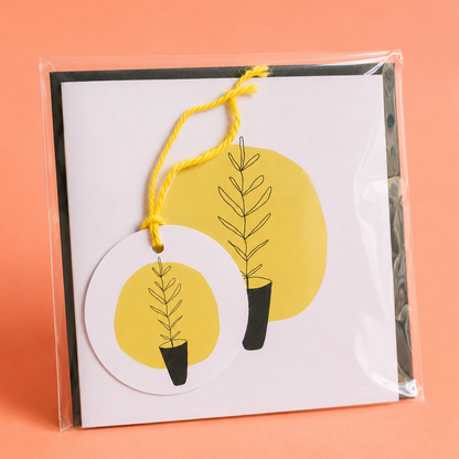 Sunshine Stem Greeting Card and Gift Tag Set