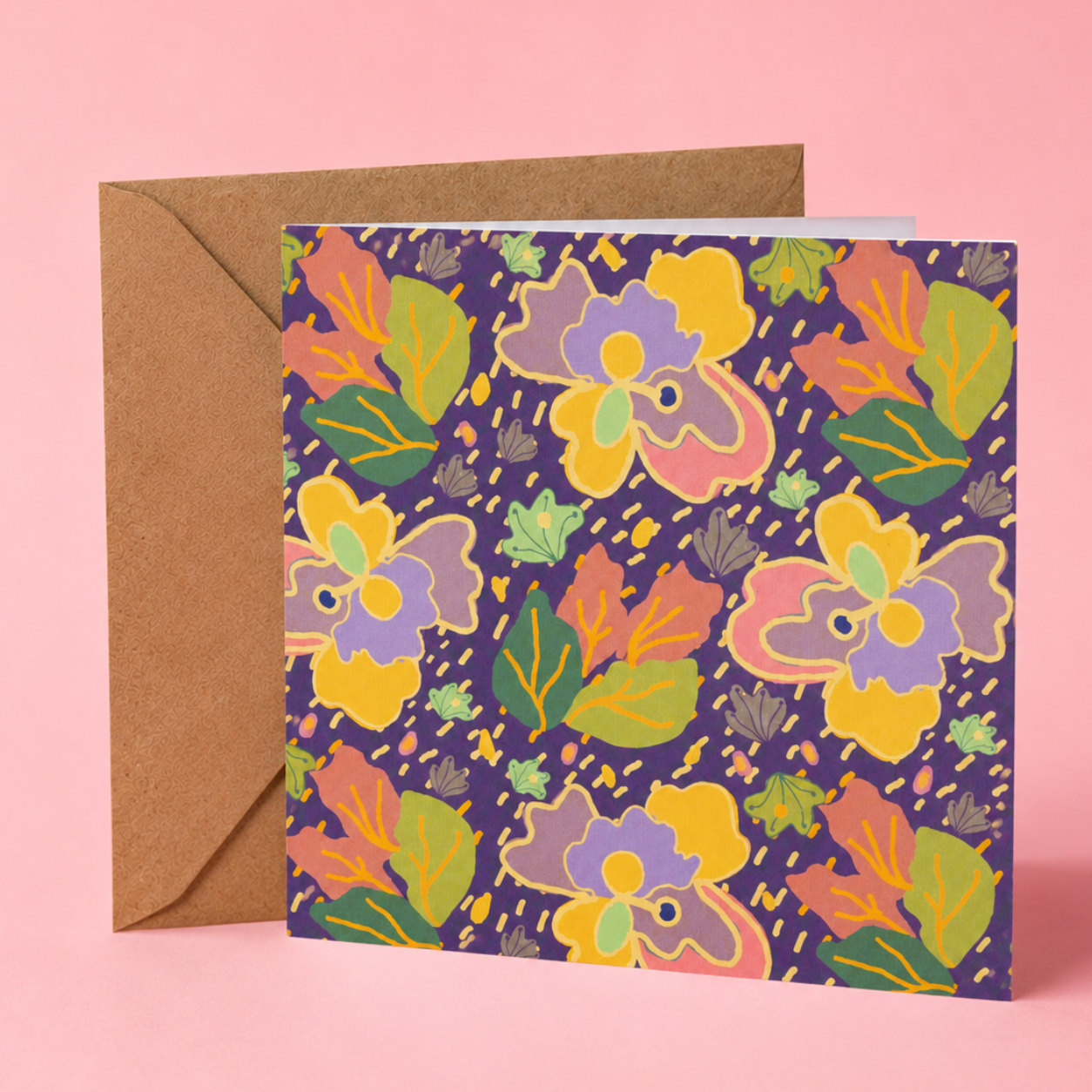Garden Party Birthday Card - Grape