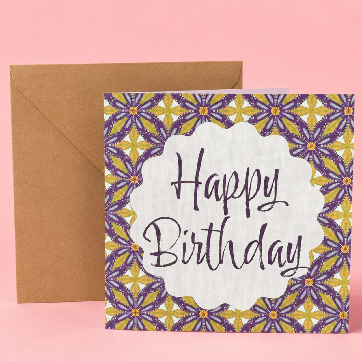 Geo Floral Birthday Card