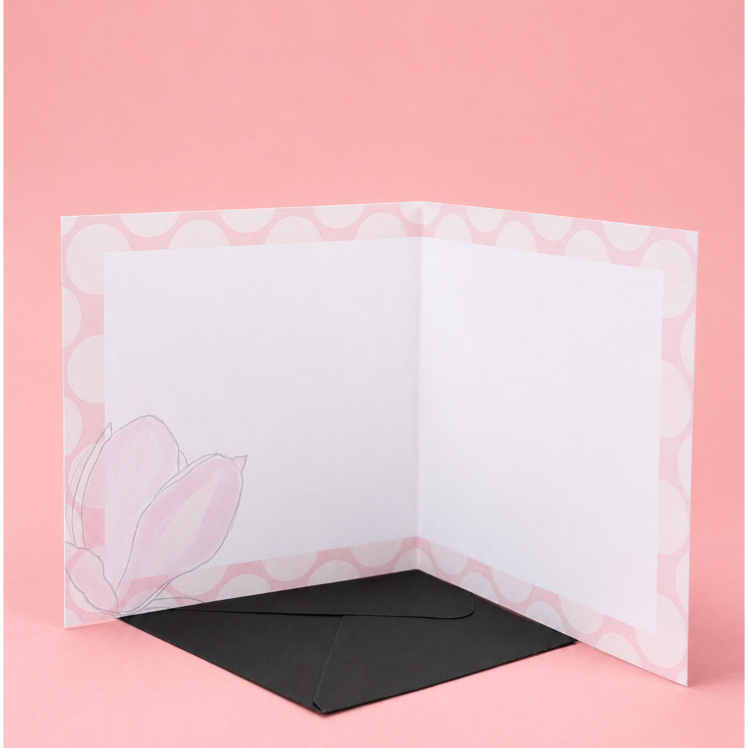 Pink Check Blank Greeting Card