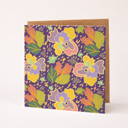 Garden Party Birthday Card - Grape