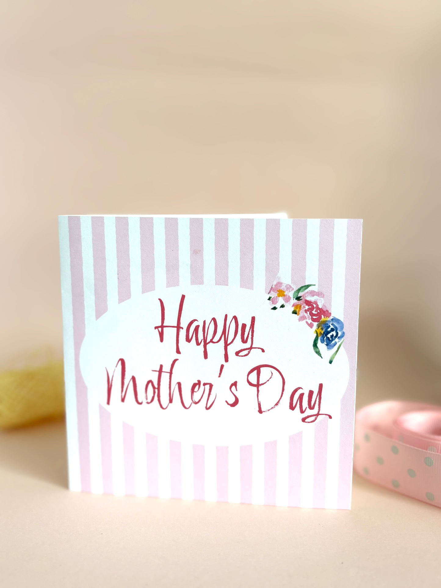 Mother's Day Candy Stripe Floral Card