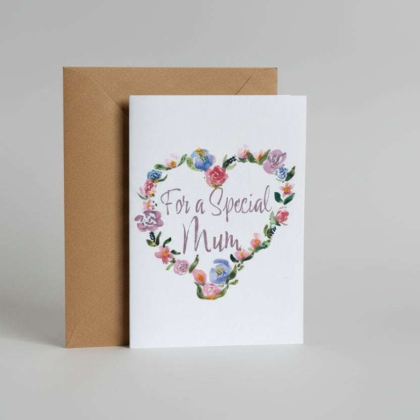 Mother's Day Floral Heart Wreath Card