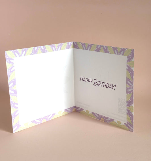 Flower Motif Hand-Illustrated Greeting Card