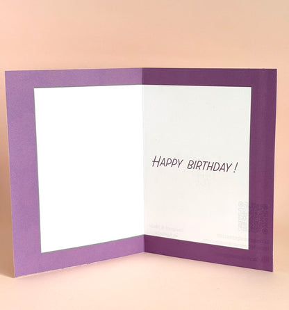 Garden Party Birthday Card - Grape 5 x 7"