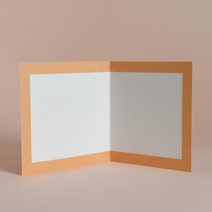 Black Poppy Orange Gingham Greeting Card