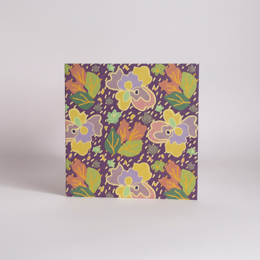 Garden Party Botanical Printed Greeting Card, Colour Grape