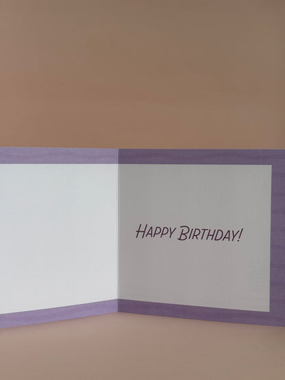Garden Party Birthday Card - Grape
