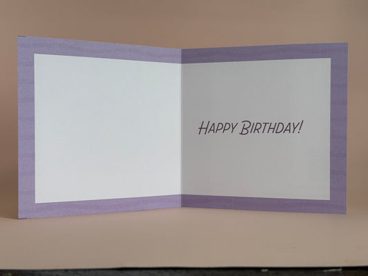 Garden Party Botanical Printed Greeting Card, Colour Grape