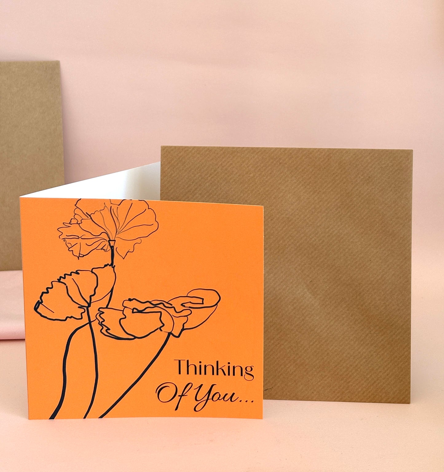 Thinking of you, Black Poppy Greeting Card