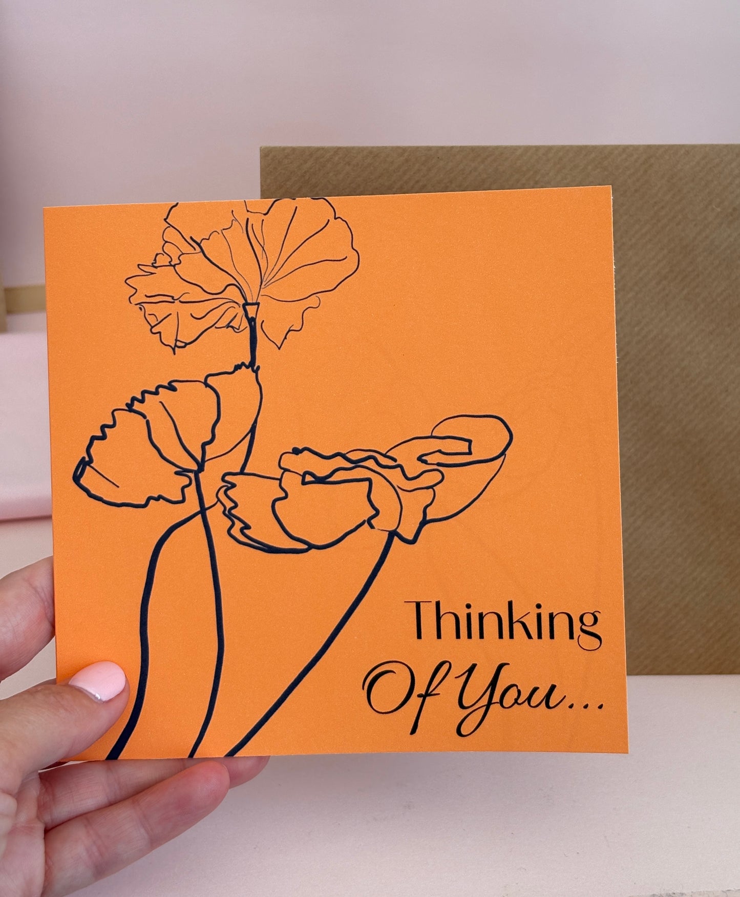 Thinking of you, Black Poppy Greeting Card