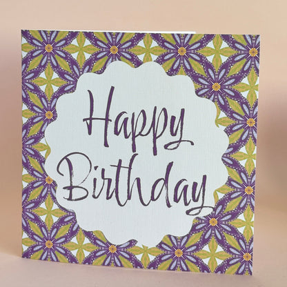 Geo Floral Birthday Card