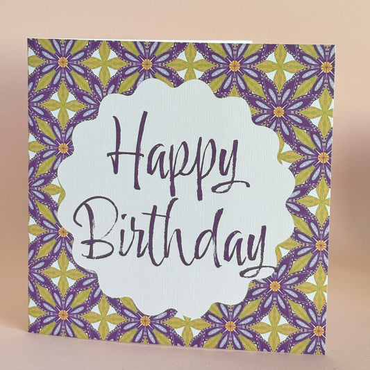 Geo Floral Birthday Card