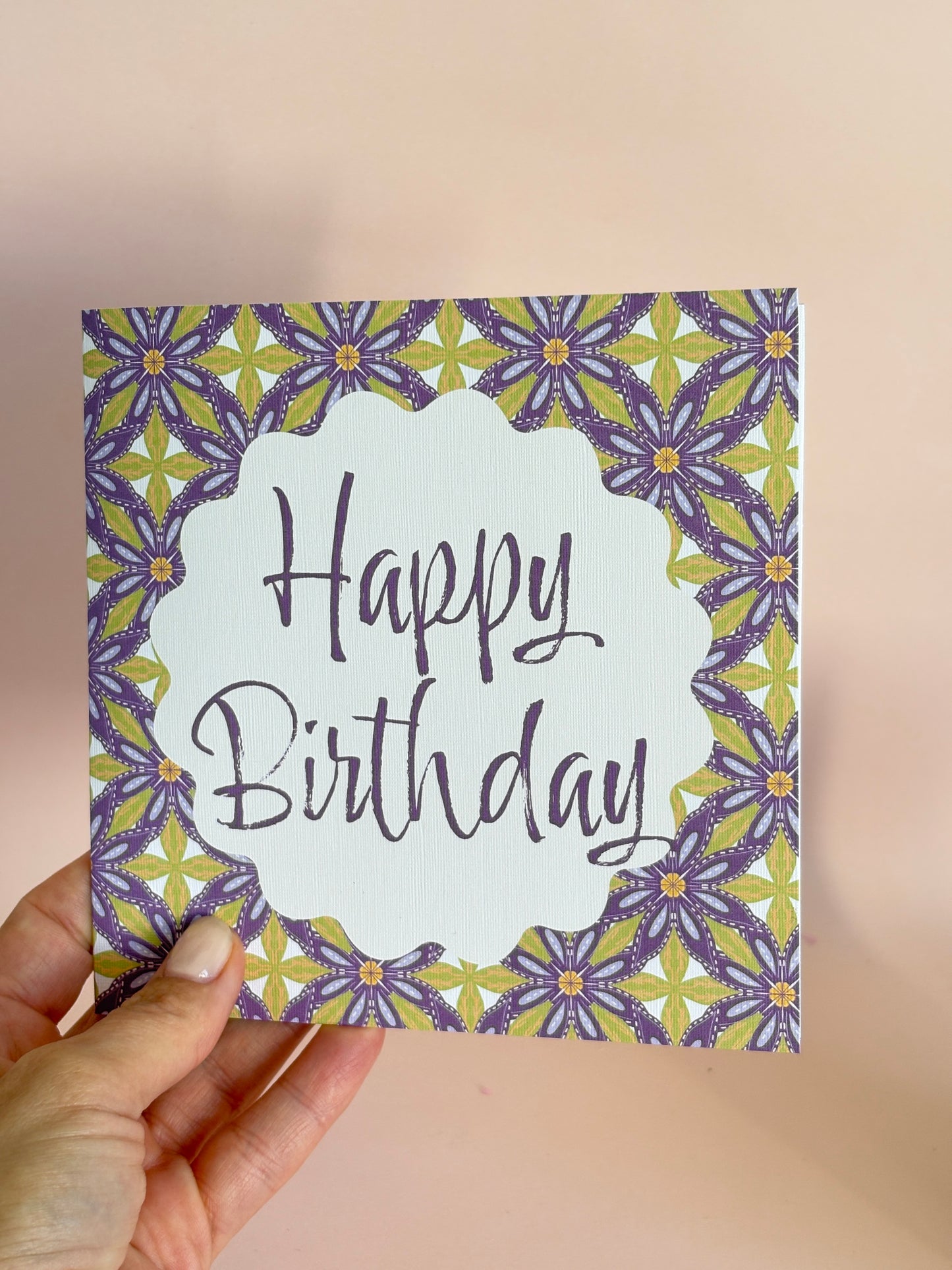 Geo Floral Birthday Card