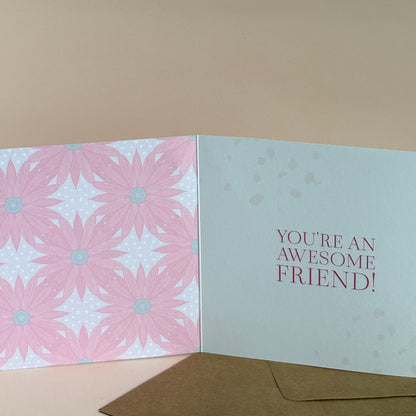 Pink Sunflower 'Just Because' Greeting Card