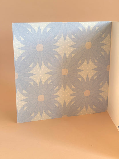 Aqua Sunflower 'Just Because' Greeting Card