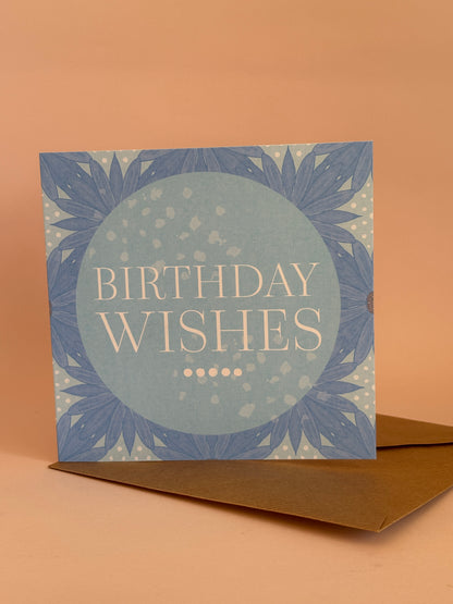 Aqua Sunflower 'Just Because' Greeting Card