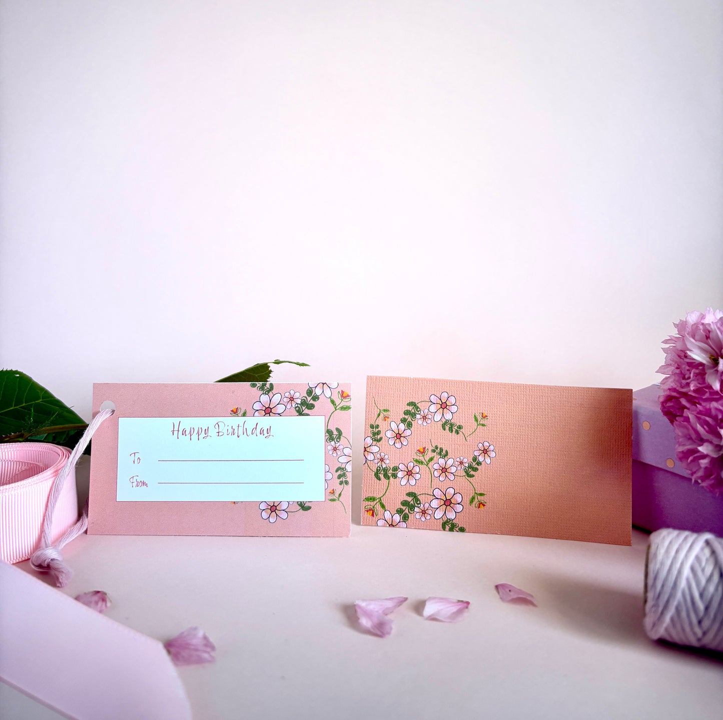Wildflower Pink Gift Tags (Set of 4)