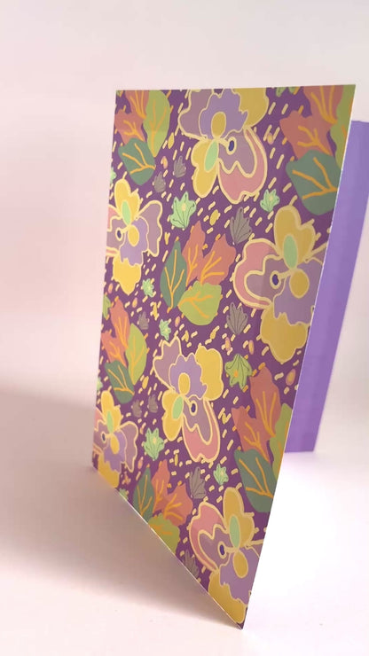Garden Party Birthday Card - Grape 5 x 7"