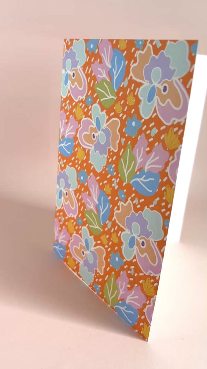 Garden Party Birthday Card - Tangerine 5 x 7"