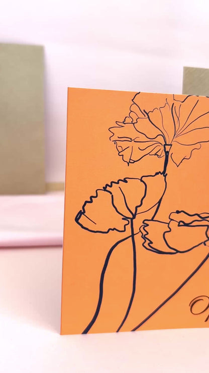 Thinking of you, Black Poppy Greeting Card