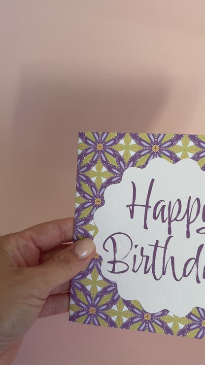 Geo Floral Birthday Card