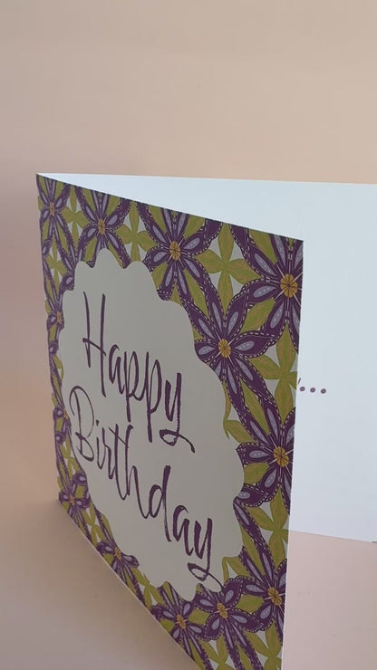 Geo Floral Birthday Card